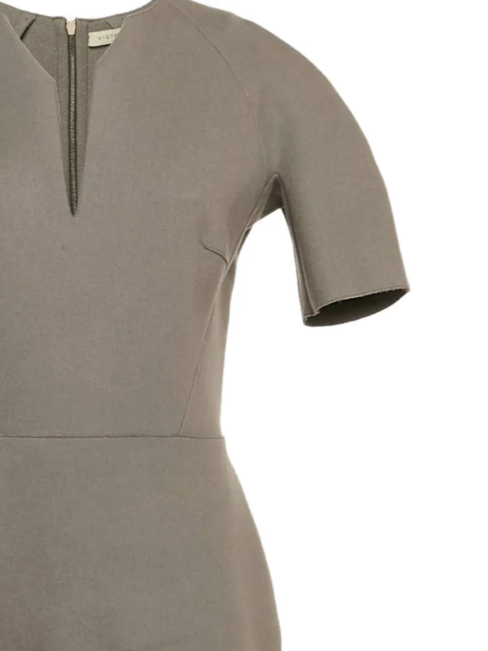 Victoria Beckham Pre-owned midi-jurk van wolblend met split - Grijs