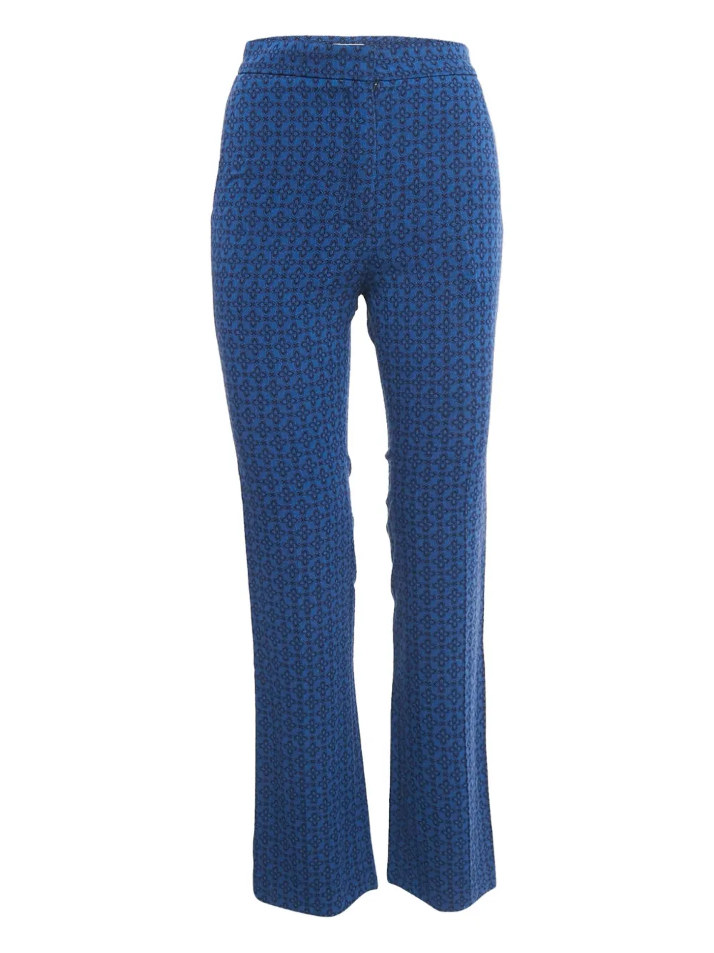 Pre-owned Sandro Floral-print Trousers In Blue