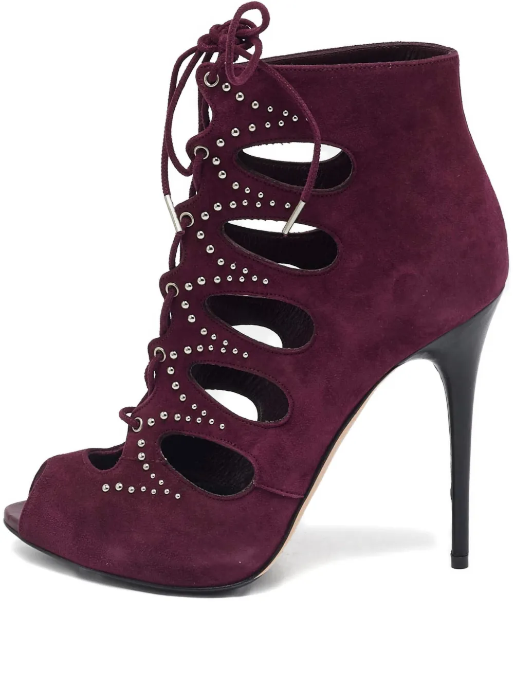 Click to view more detailed imagery on our partner's website Pre-owned Alexander Mcqueen 115mm Studded-embelishment Boots In Purple