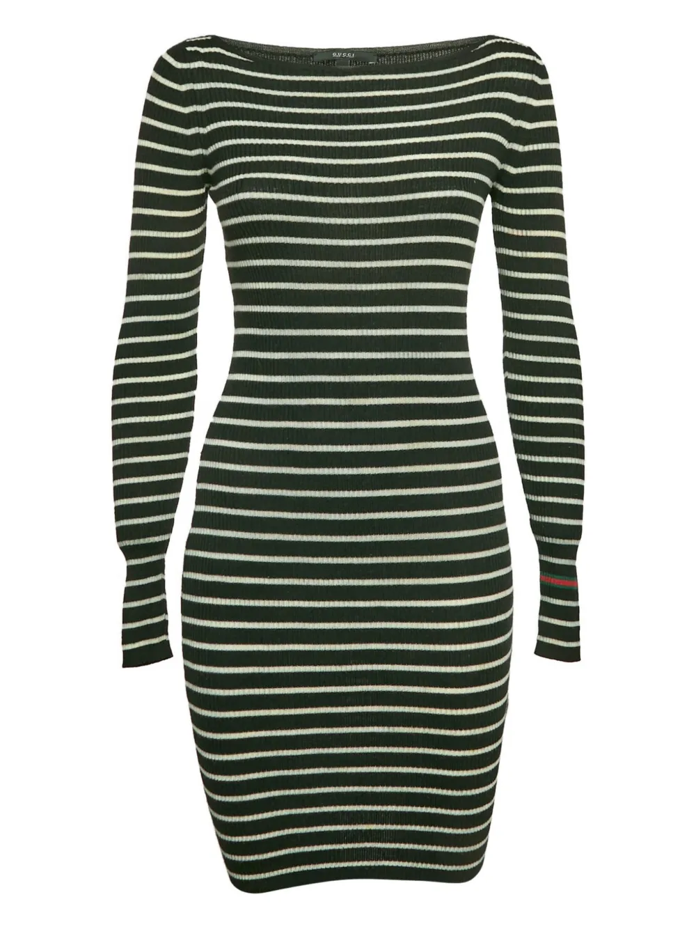 Gucci Pre-Owned striped ribbed dress | Black | Image 1