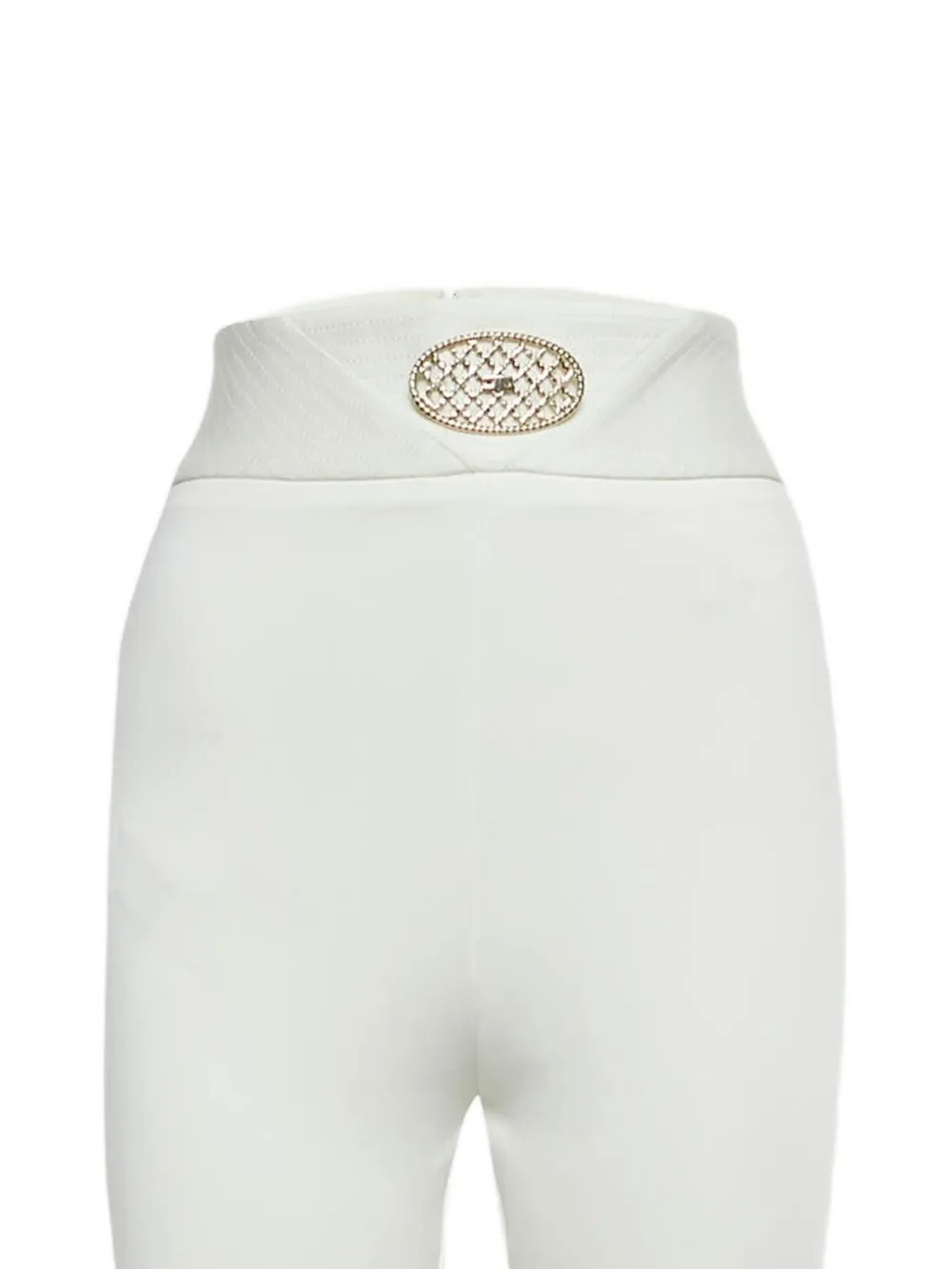 Elisabetta Franchi Legging met logoplakkaat - Wit