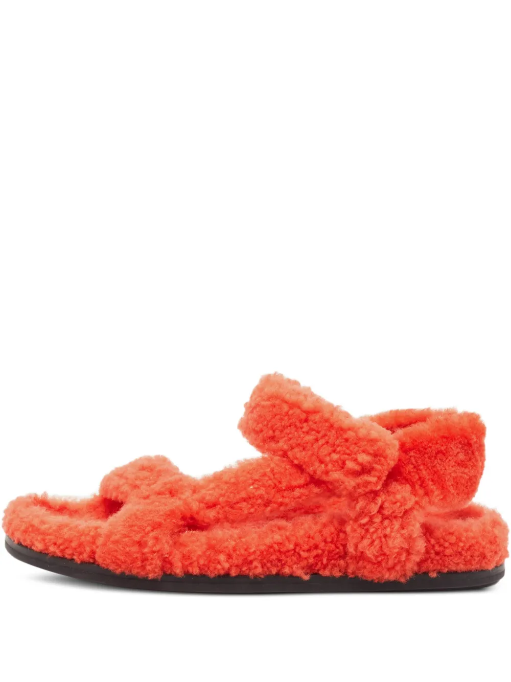 Fendi Pre-Owned Sandalen mit Shearling-Besatz - Orange