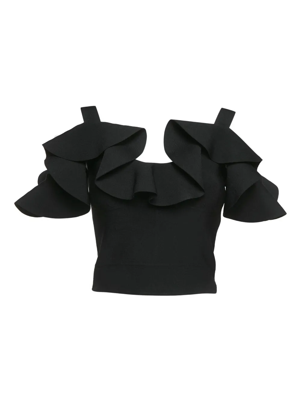 Alexander McQueen Pre-Owned ruffled knit top | Black | Image 1