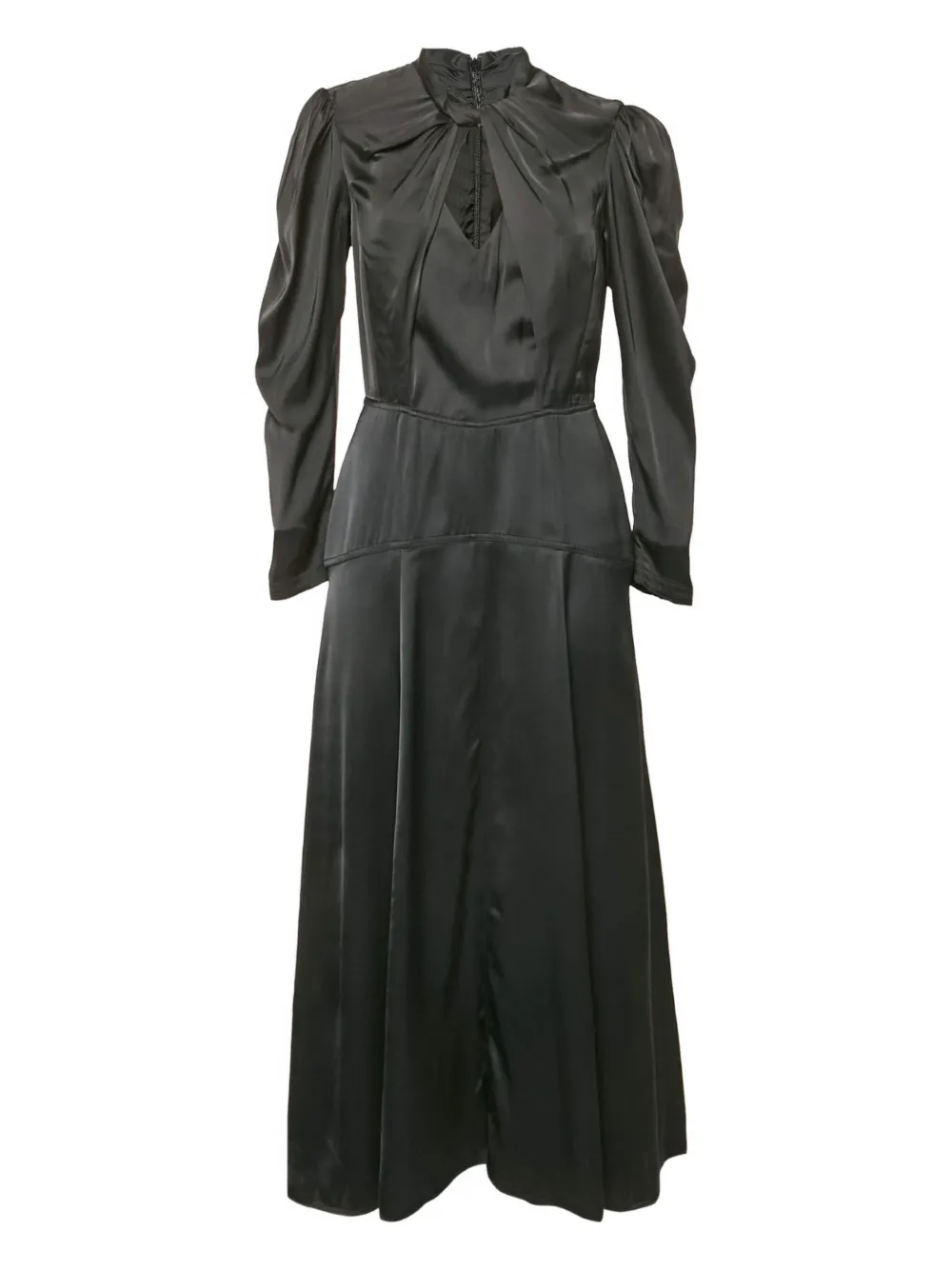 Pre-owned Isabel Marant Vintage Vilma Draped Satin Dress In Black