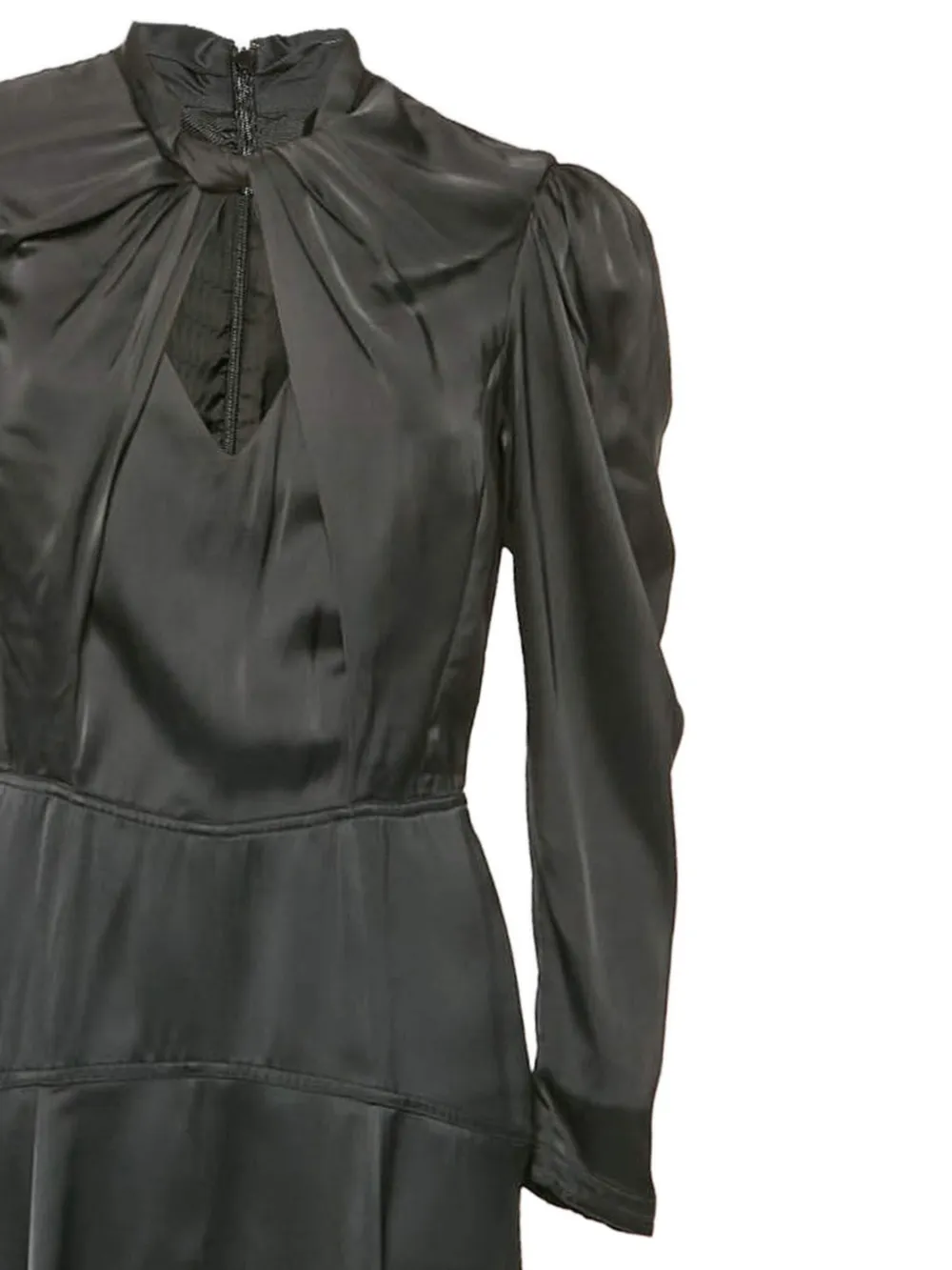 Isabel Marant Vintage Vilma gedrapeerde satijnen jurk - Zwart