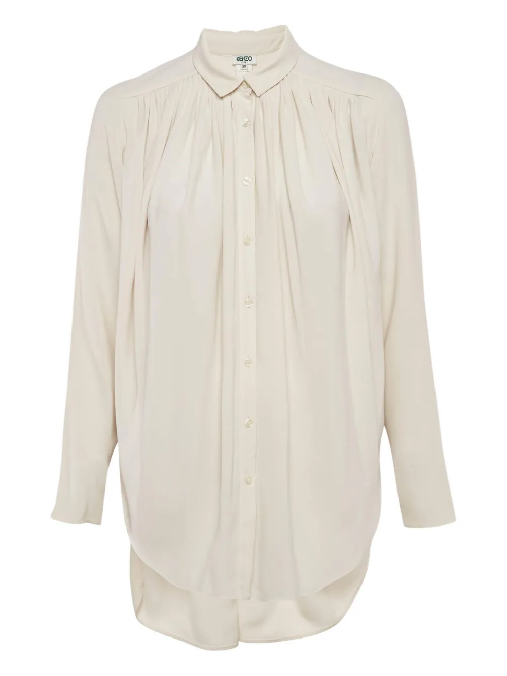Kenzo Pre-Owned 2024 pleated satin blouse | Neutrals | Image 1