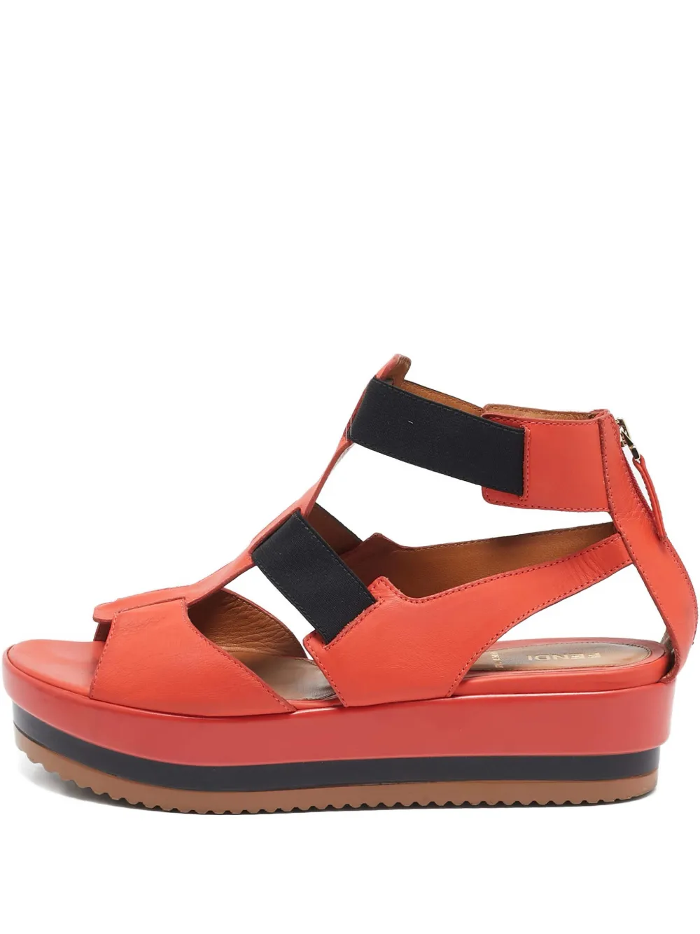 Fendi Pre-Owned Sandalen mit Plateausohle - Rot