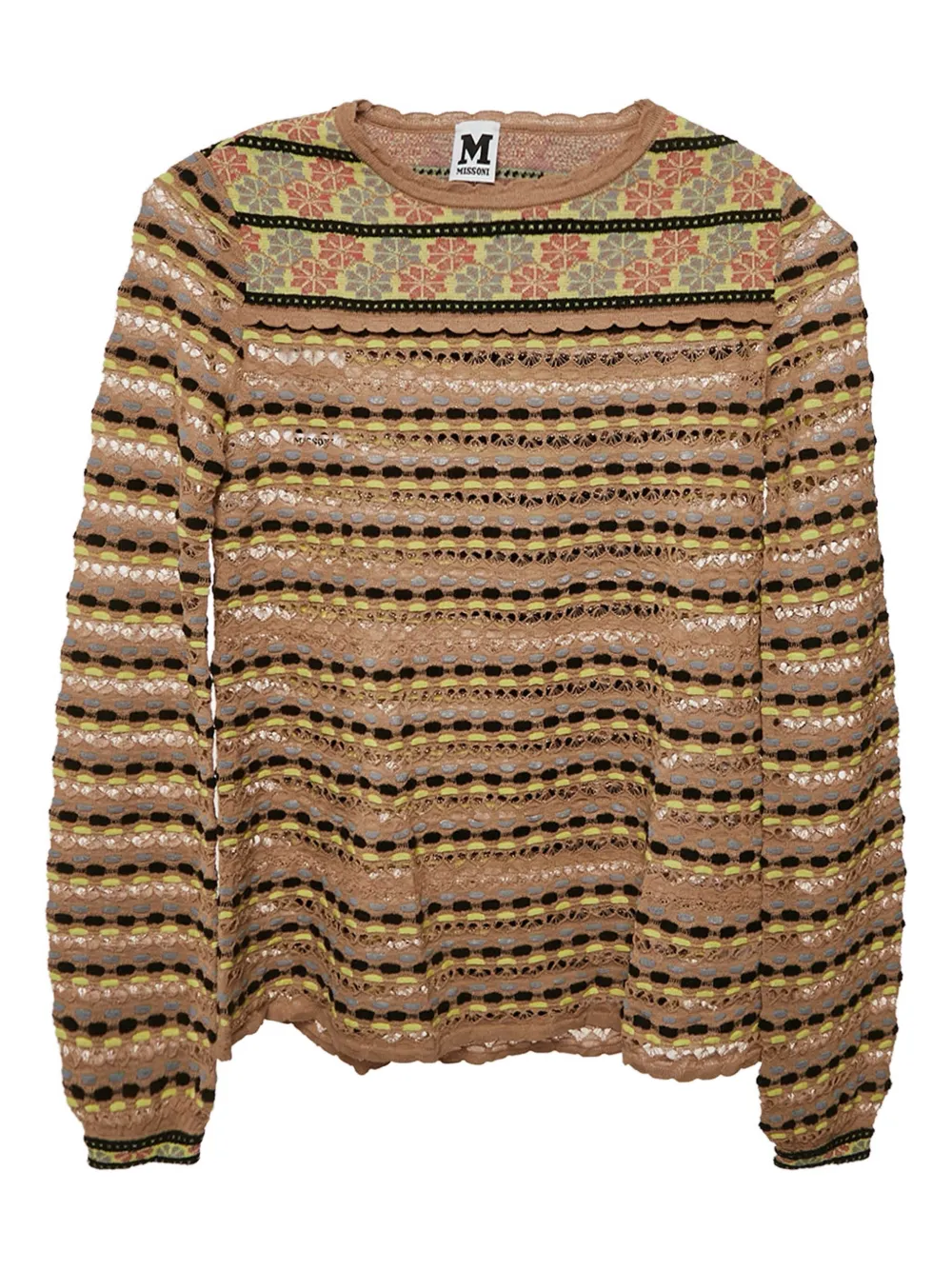 Missoni Pre-Owned pointelle-stripe sweater | Neutrals | Image 1