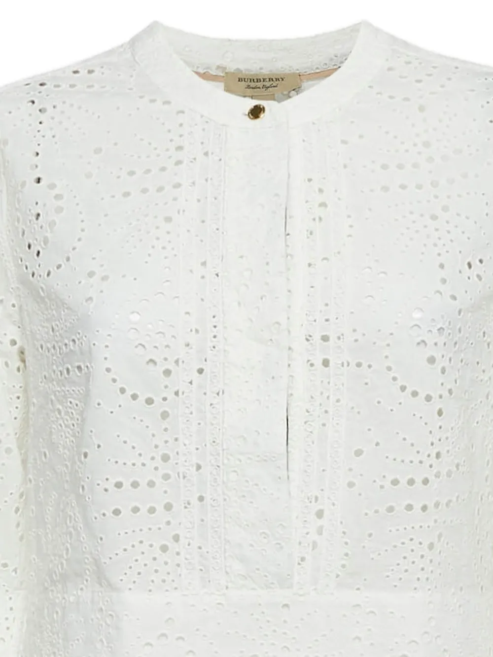 Burberry Pre-Owned Jurk van katoenblend met ringlets - Wit