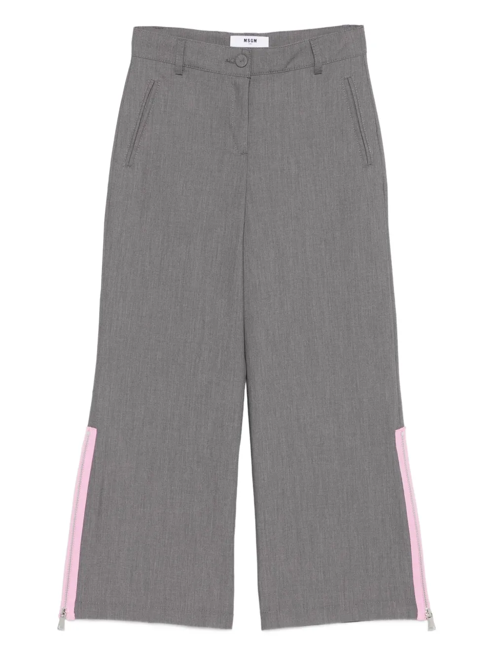 MSGM Kids side-zip trousers Grijs