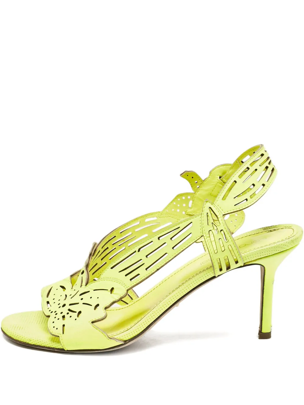 Pre-owned Sergio Rossi Vintage 85mm Butterfly-cut Heel Sandals In Green
