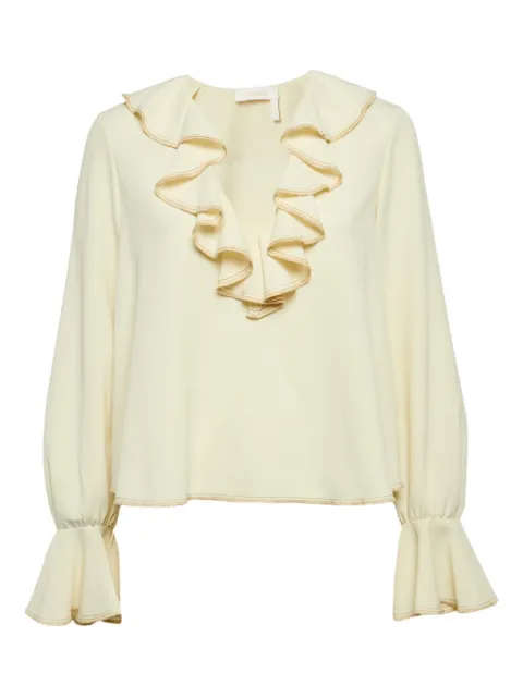 See By Chloé Vintage ruffled flared-sleeve blouse