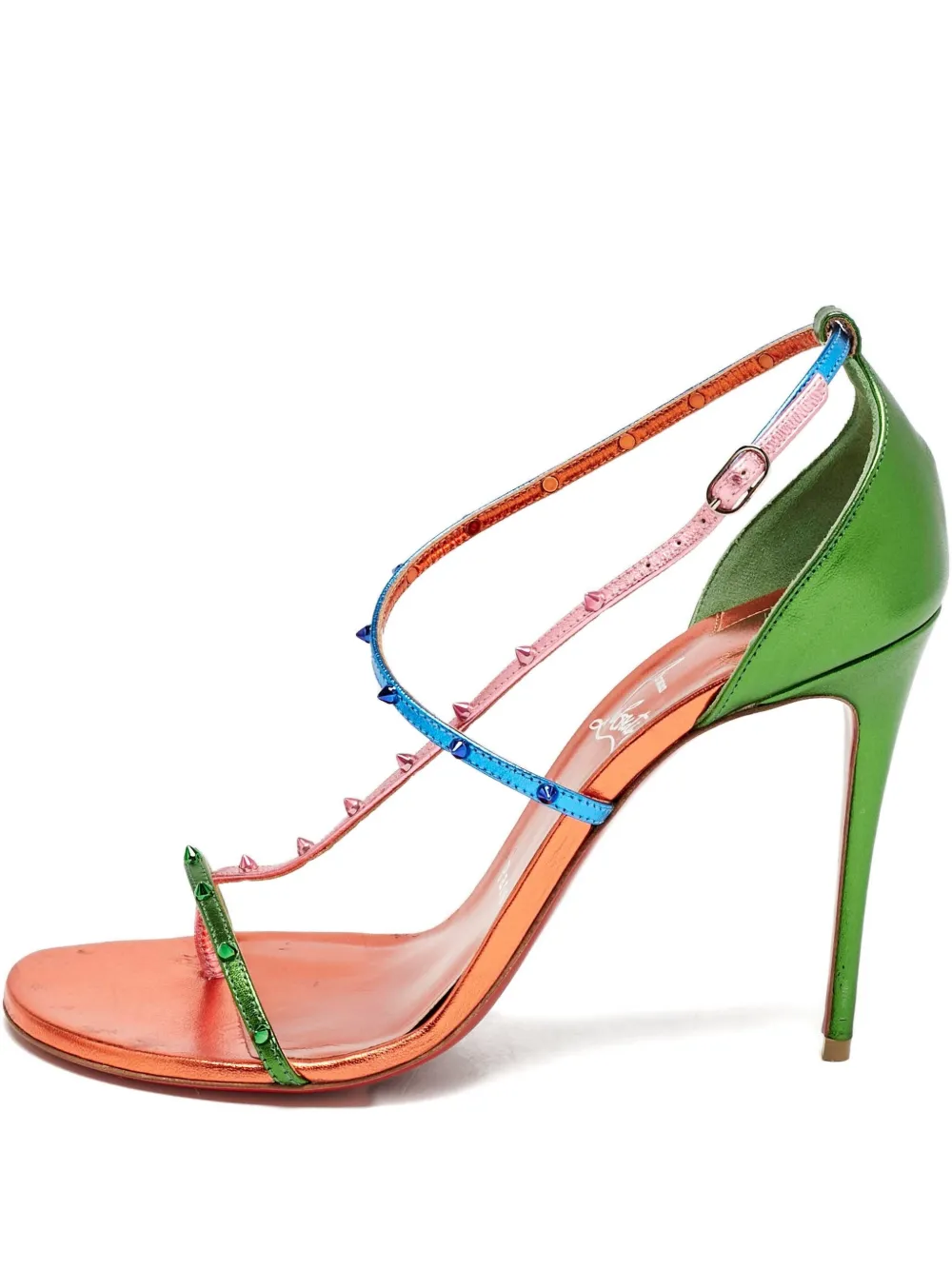 Christian Louboutin Pre-Owned Riojana Sandalen mit Nieten - Orange