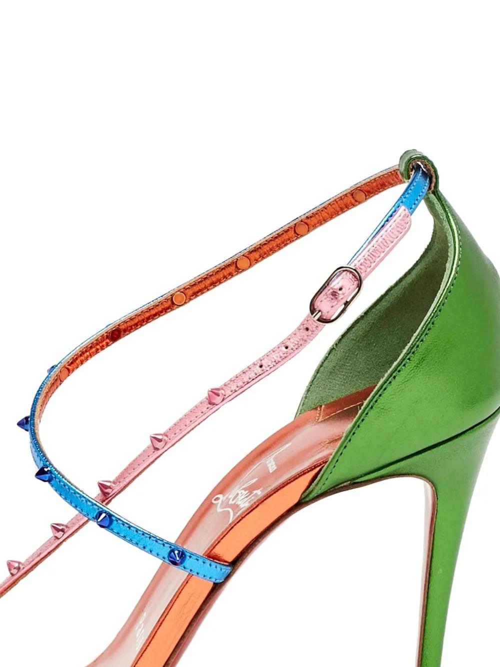 Christian Louboutin Pre-Owned Riojana leren sandalen met studs - Oranje