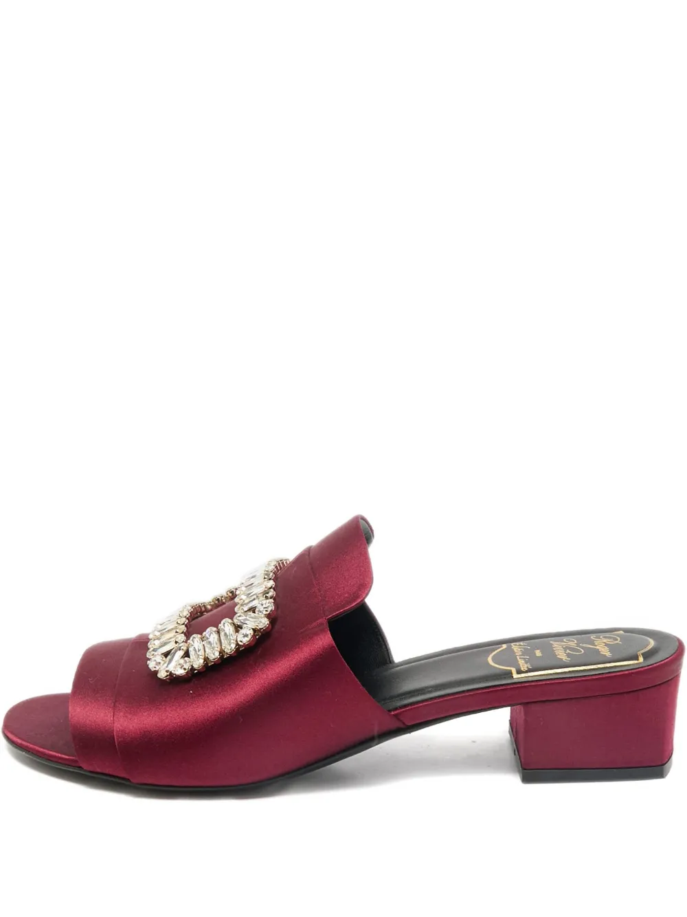 Roger Vivier Vintage Pantoletten mit Kristallschnallen 35mm - Rot