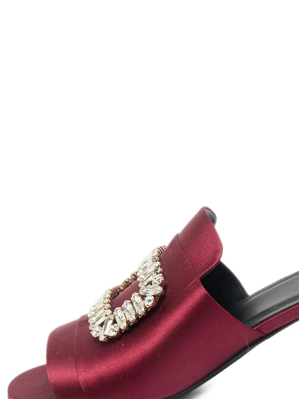 Roger Vivier Vintage 35 mm satijnen sandalen met kristallen gesp - Rood