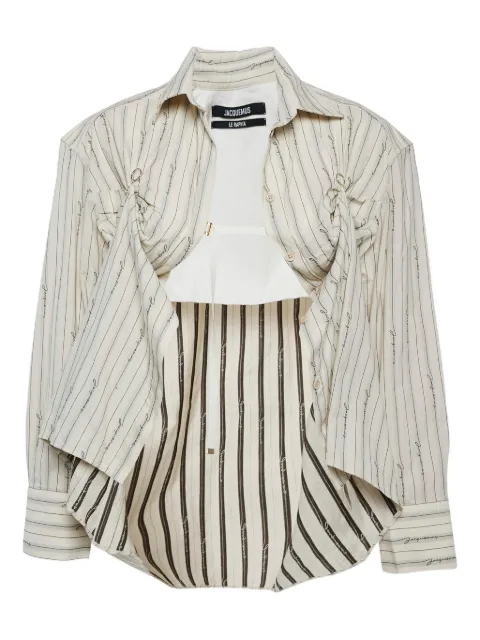 Jacquemus Pre-Owned Gestreiftes Hemd mit Raffung