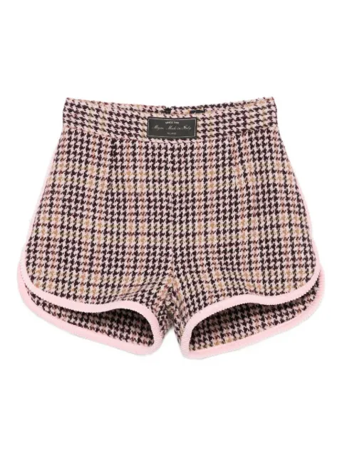 MSGM Kids houndstooth-trimmed shorts