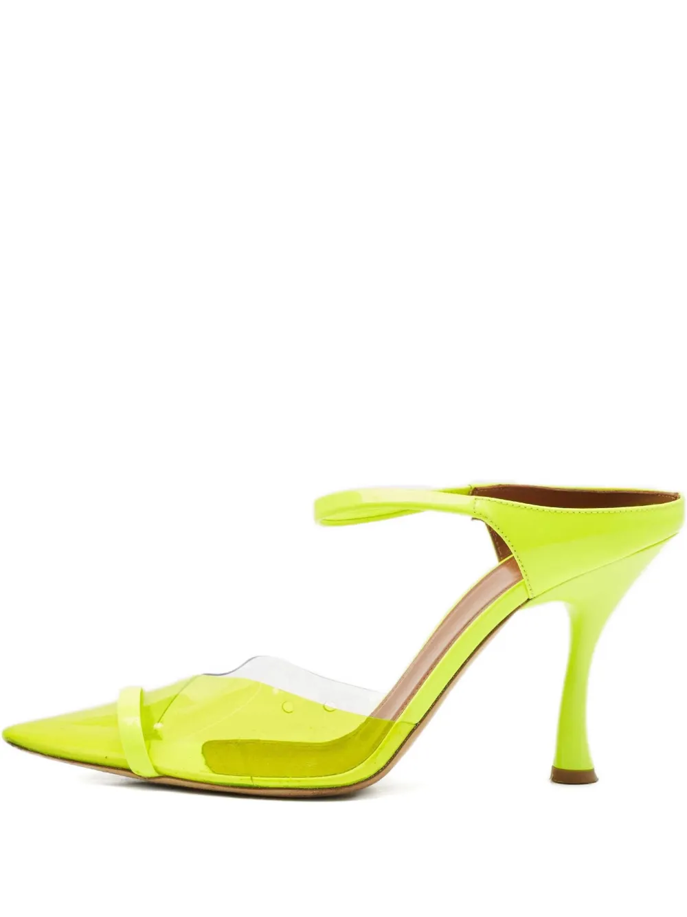 Pre-owned Malone Souliers 100mm Maureen Leather Mules In Green
