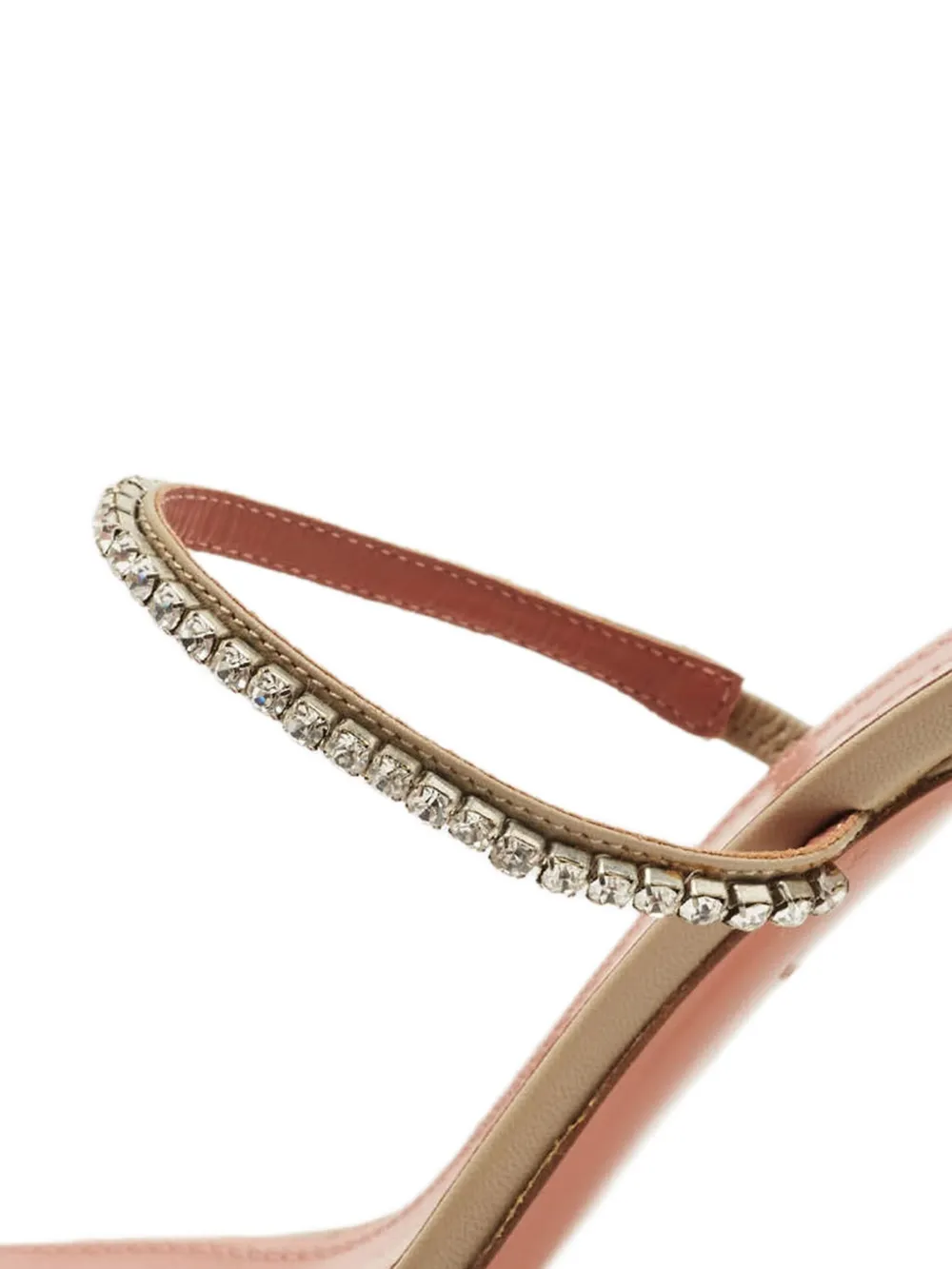 Amina Muaddi Pre-owned 100 mm leren sandalen met kristallen - Beige