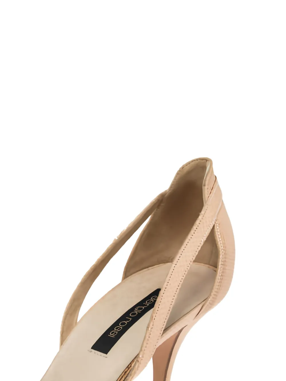 Sergio Rossi Vintage 80 mm pumps met hagedissen-reliëf - Beige