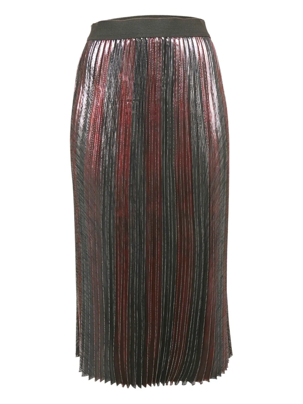 Pre-owned Zadig & Voltaire Metallic Pleated Skirt In Red