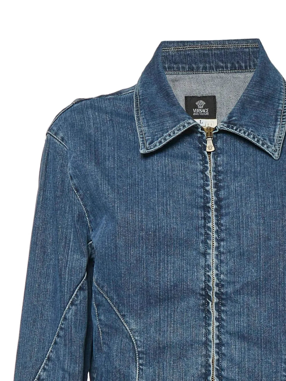Versace Pre-Owned denim zip-up jacket | Image 2