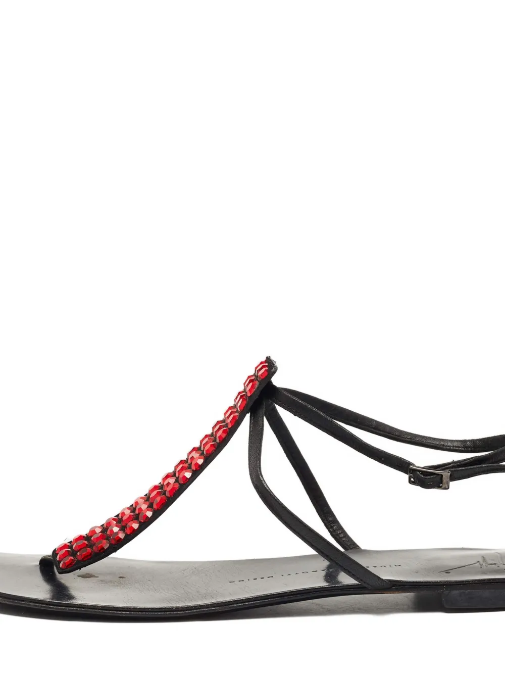 Giuseppe Zanotti Vintage Pre-owned leren sandalen verfraaid met kristallen - Zwart