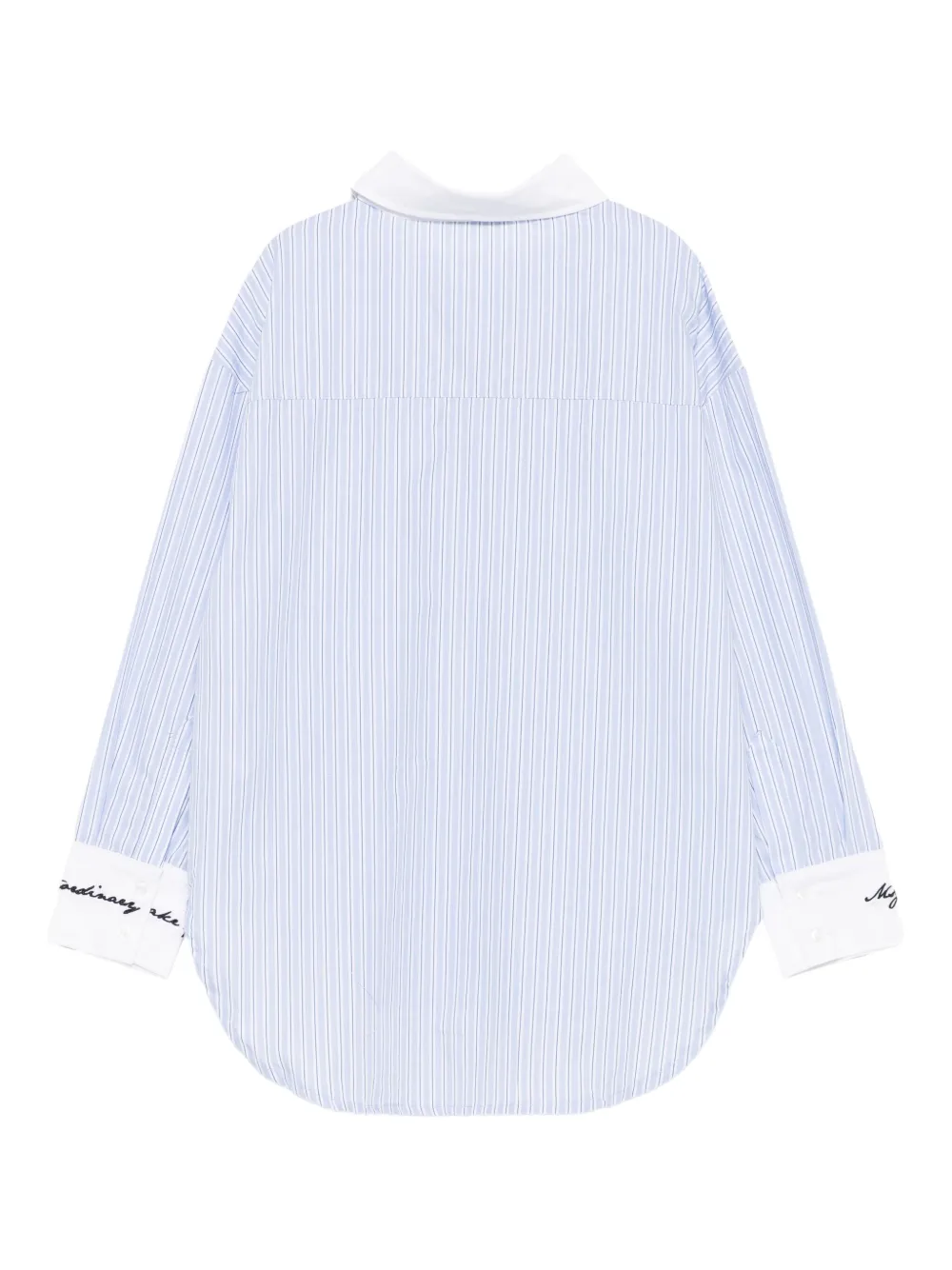 MSGM Kids striped embroidered shirt Blauw