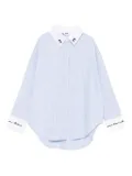 MSGM Kids striped embroidered shirt - Blue