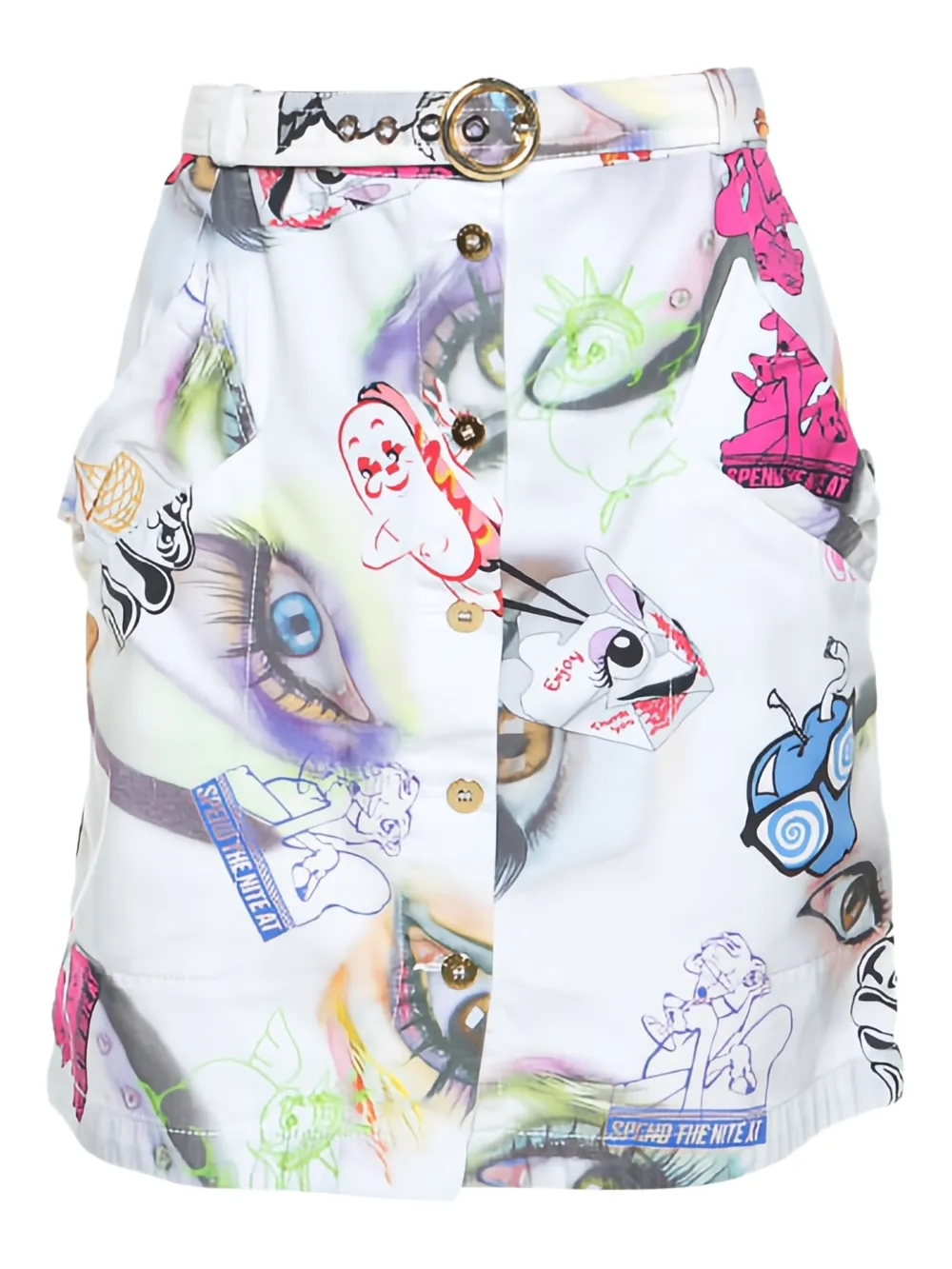Kenzo Pre-Owned Minigonna con stampa grafica - Bianco