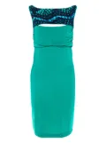 Just Cavalli Vintage 2000s snakeskin-yoke cut-out midi dress - Green