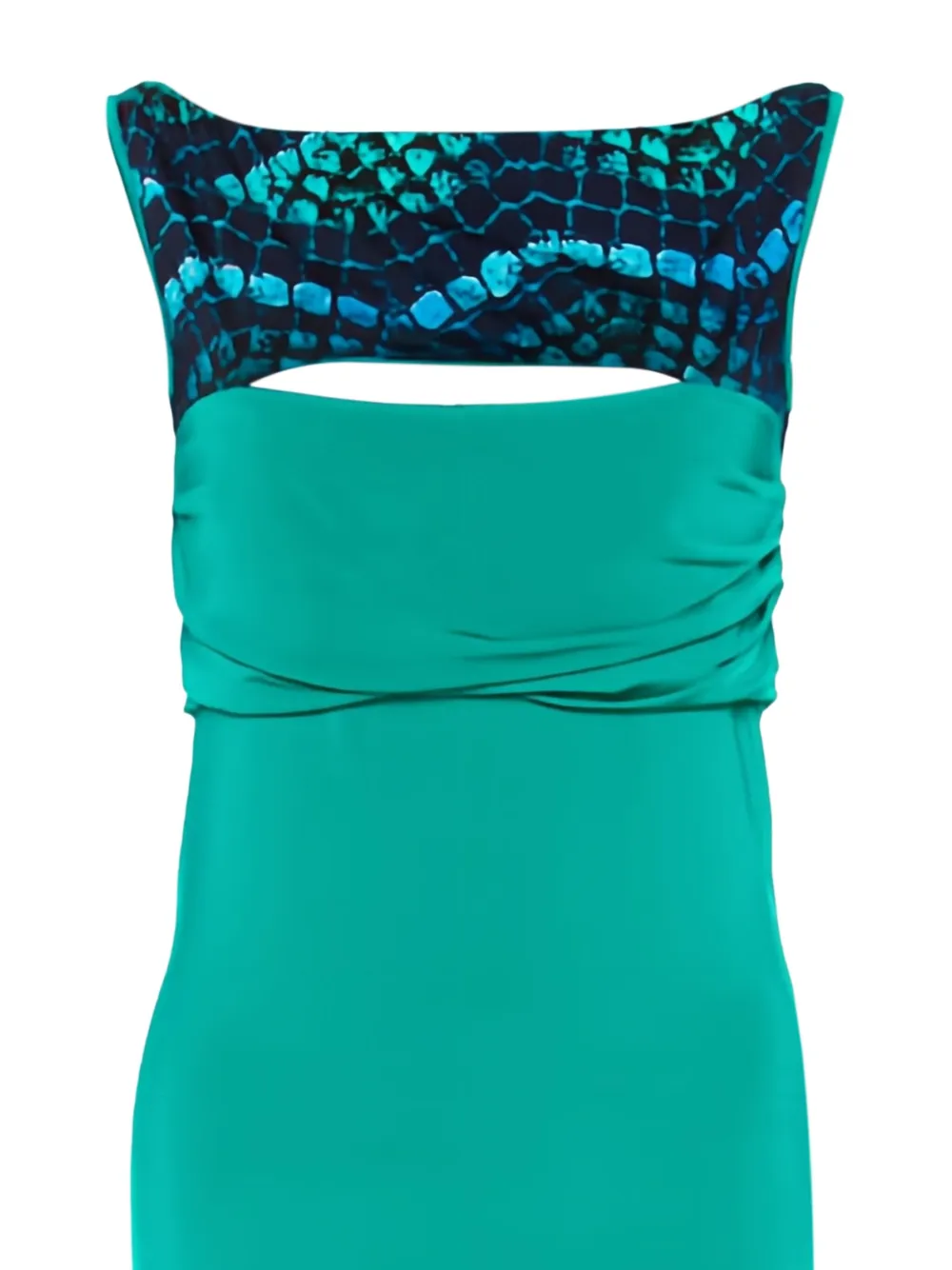 Just Cavalli Vintage 2000s midi-jurk met uitgesneden details en slangen-effect - Groen
