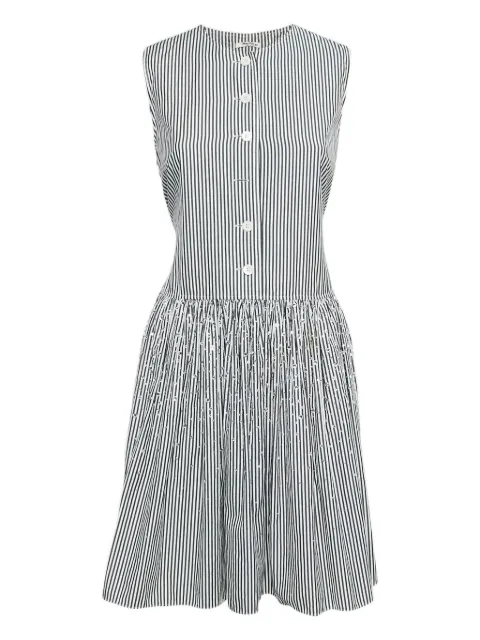 Miu Miu Pre-Owned robe rayée à ornements