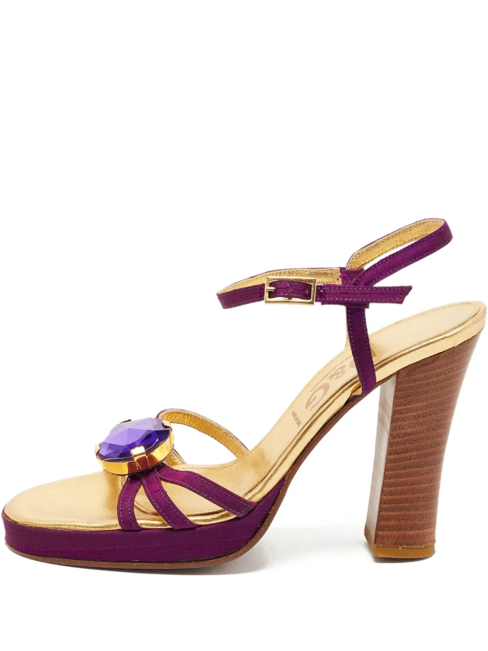 D&G Vintage Sandalen mit Schmucksteinen 120mm - Violett