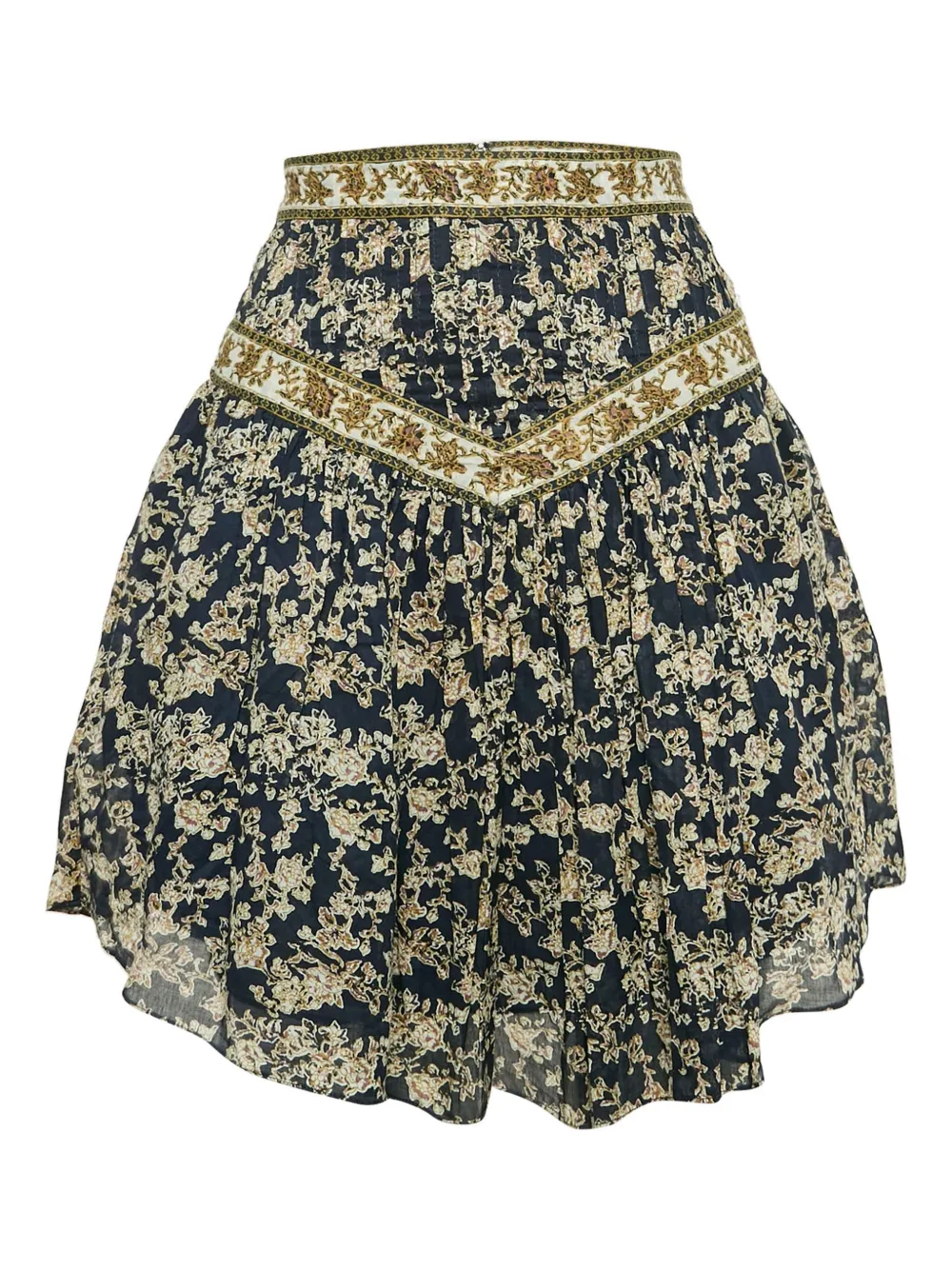 Pre-owned Isabel Marant Vintage 2024 Vega Floral-print Cotton Mini Skirt In Blue