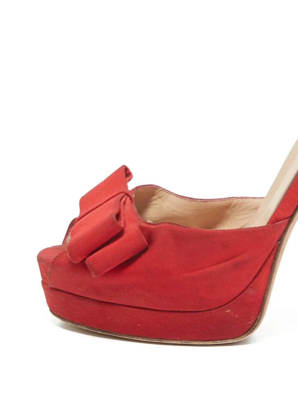 Fendi Pre-Owned Schoenen met plateauzool en strik - Rood