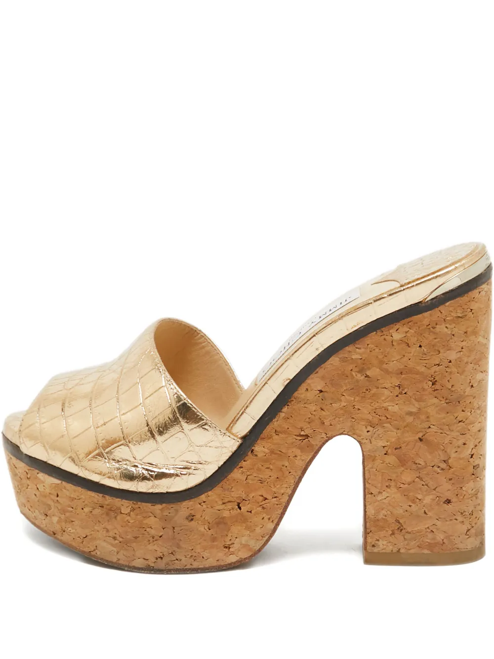 Jimmy Choo Pre-Owned croc-embossed leather platform sandals | Brown | Image 1