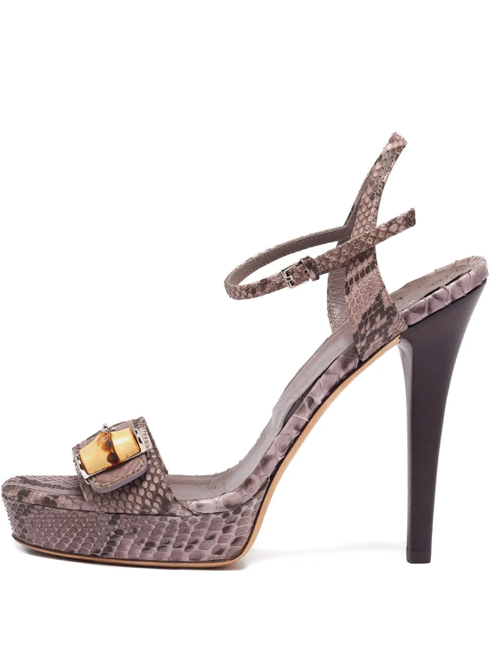 Pre-owned Gucci 130mm Leather Heeled Sandals In Purple