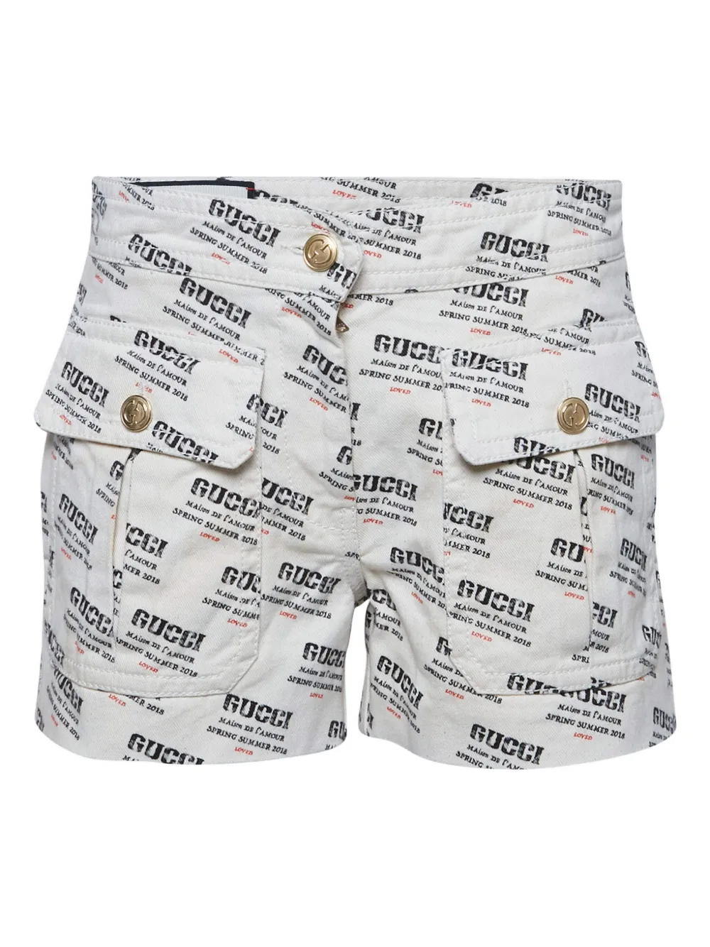 Gucci Pre-Owned 2018 logo-print shorts | White | Image 1