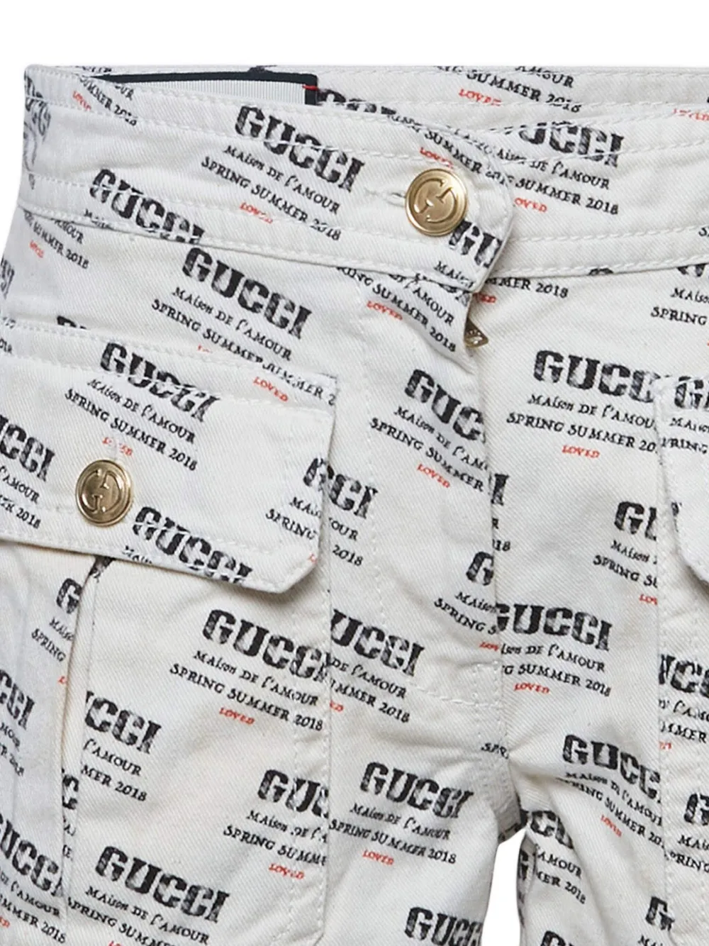 Gucci Pre-Owned 2018 shorts met logoprint - Wit