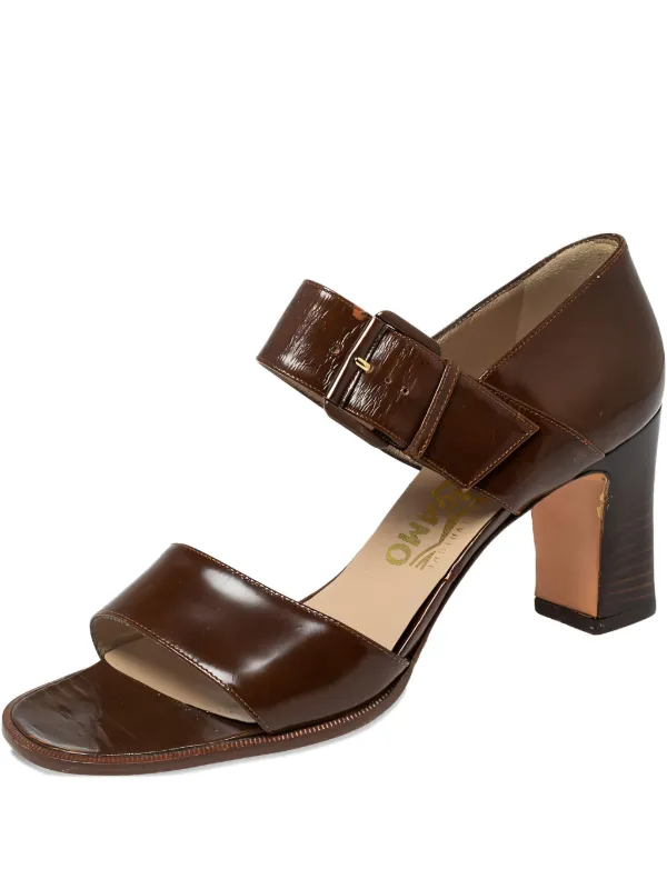 Ferragamo Pre-Owned バックル レザーサンダル | ブラウン | FARFETCH JP