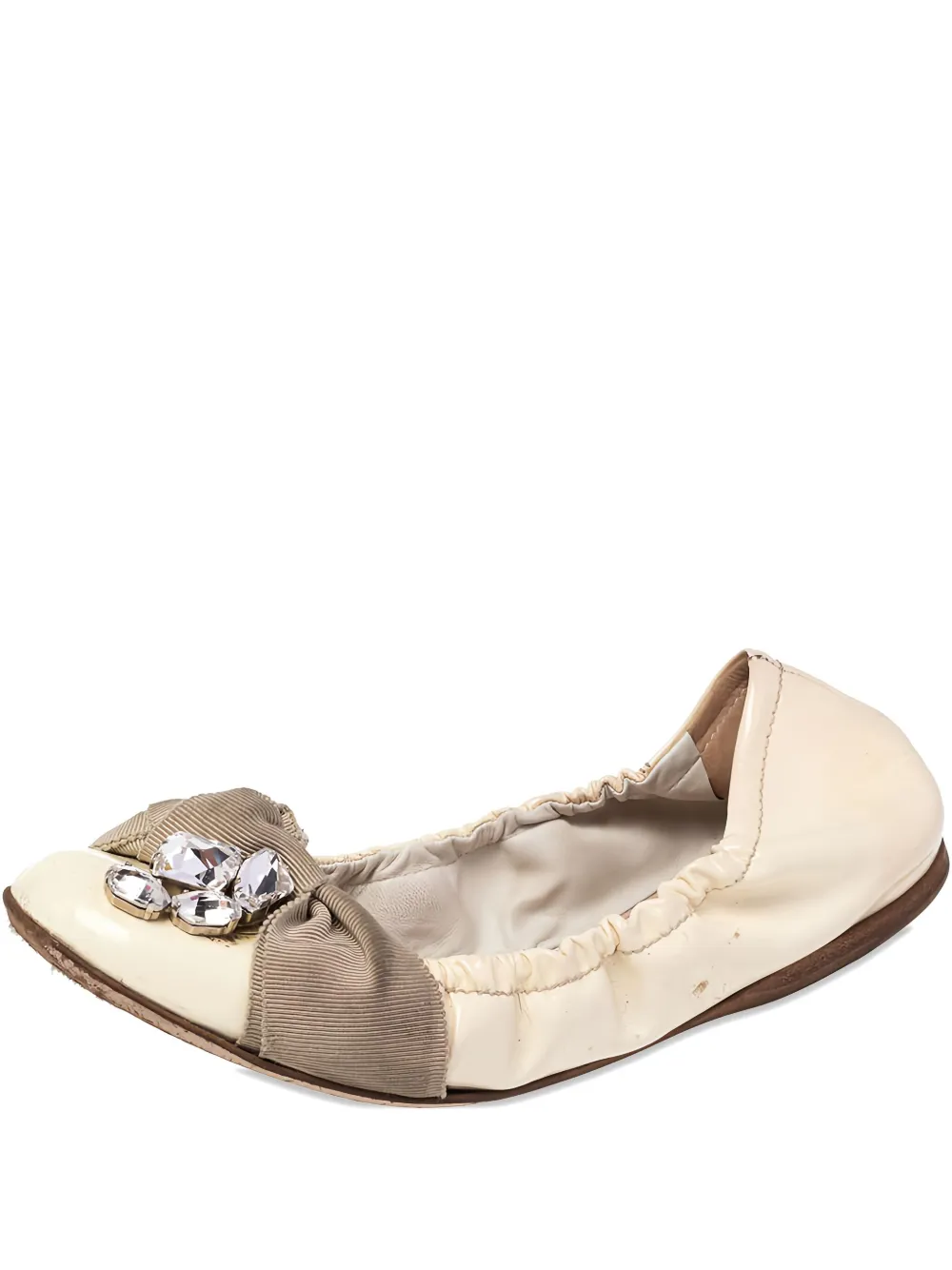 Miu Miu Pre-Owned flats con detalles de cristal | neutro | Image 1