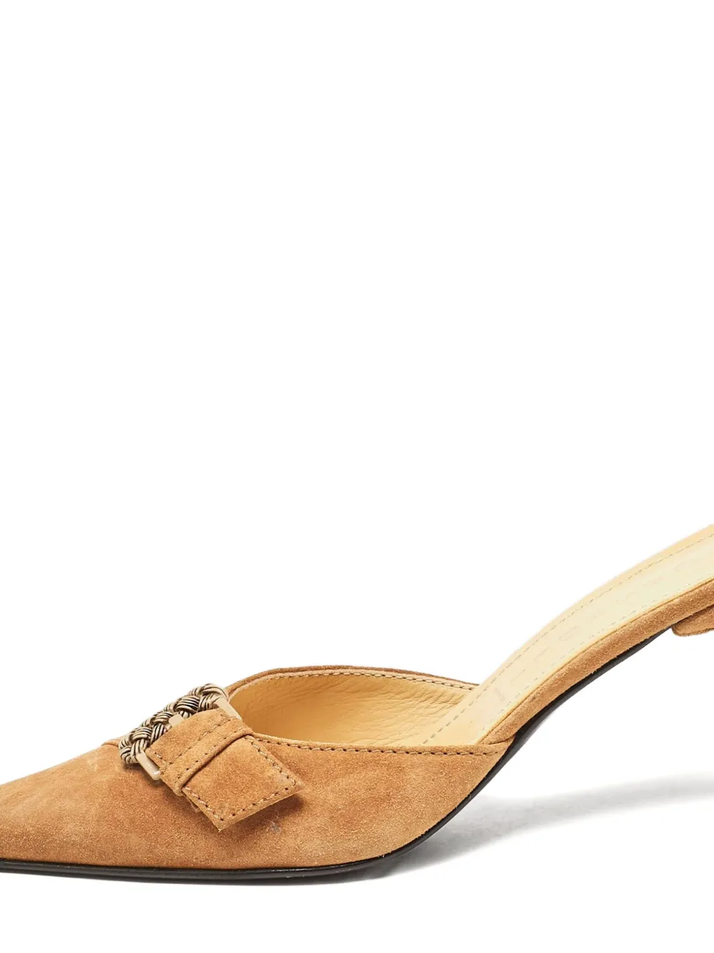 Casadei Vintage 80 mm suède muiltjes met gespdetail - Bruin