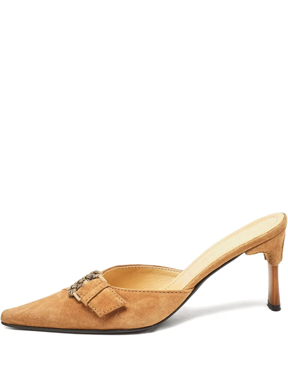 Casadei Vintage Wildleder-Mules mit Schnallendetail 80mm - Braun