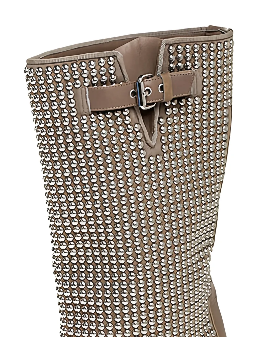 CHRISTIAN LOUBOUTIN Pre-owned Studded Leather Boots In Brown