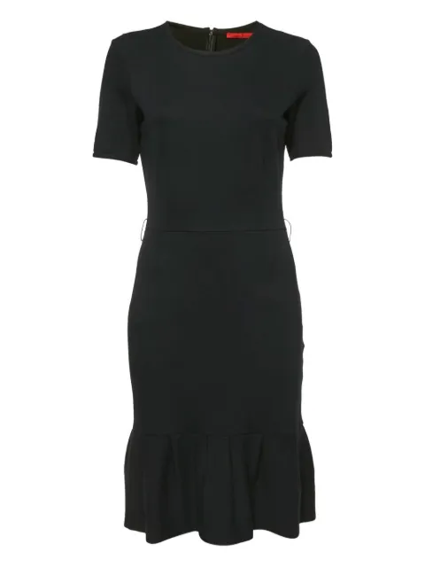 Carolina Herrera Vintage short-sleeves ruffle-hem dress