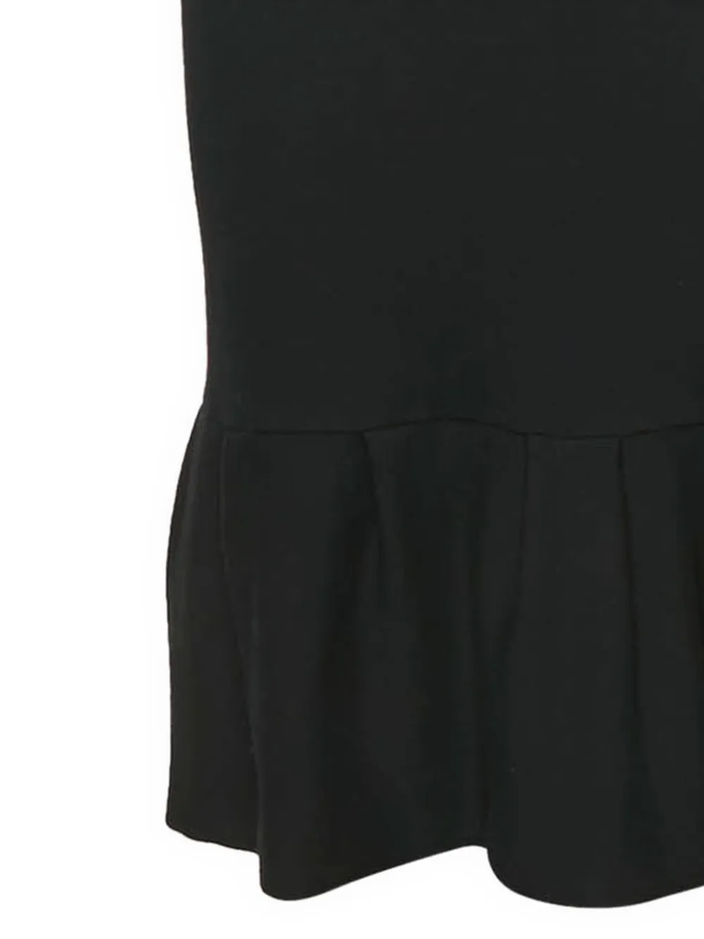 Carolina Herrera Vintage Jurk met ruches en korte mouwen - Zwart