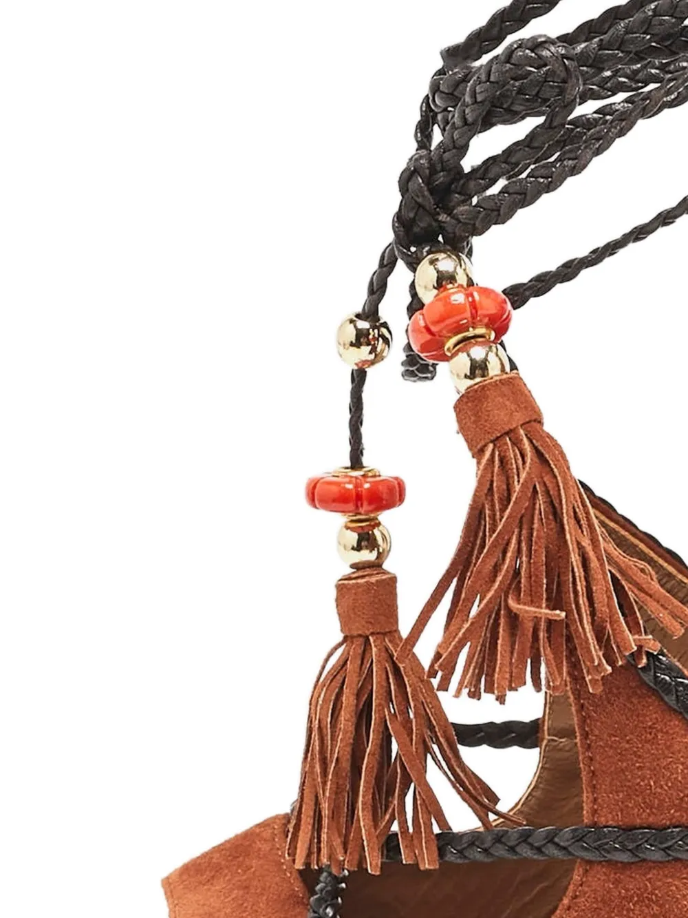 Aquazzura 140 mm sandalen met plateauzool en kwastje - Bruin