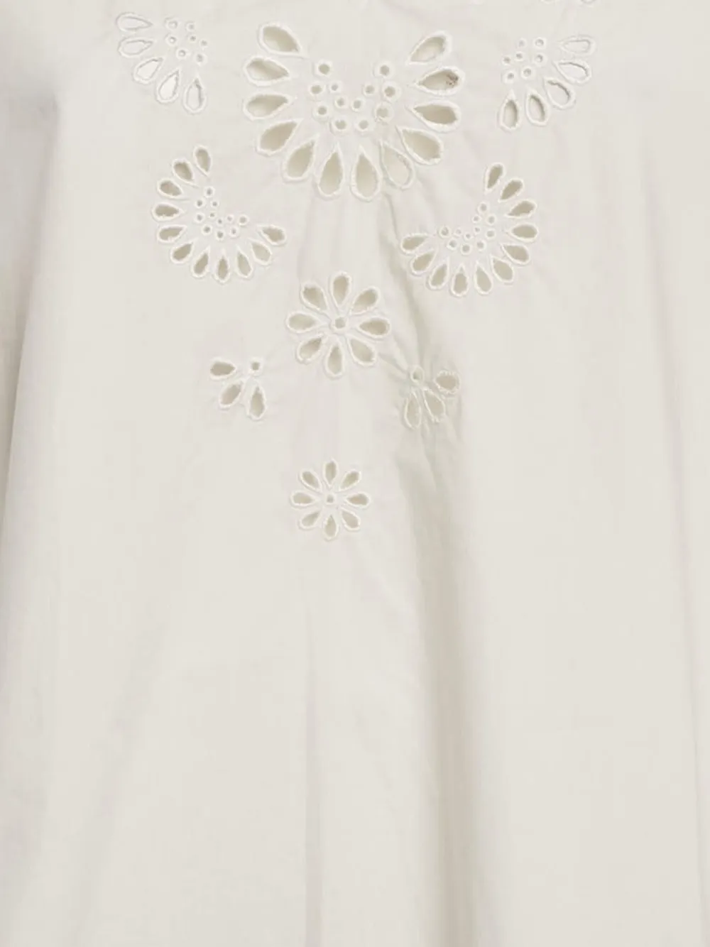 Pre-owned Paule Ka Broderie-anglaise Blouse In White